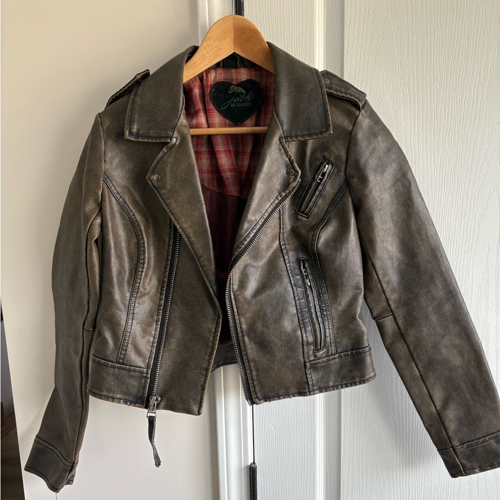 BB Dakota Faux Leather Green-Olive Jacket